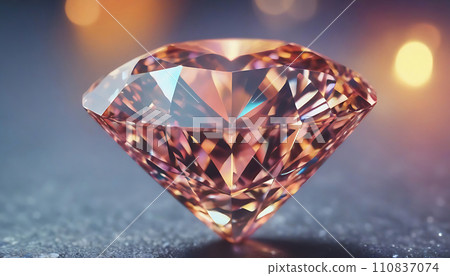 Luxury diamond on shiny background with bokeh. 3d rendering. Generative AI Luxury diamond on shiny background with bokeh. 3d rendering. Generative AI 110837074