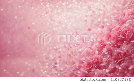 Pink petals of hydrangea on a soft background. Generative AI 110837188