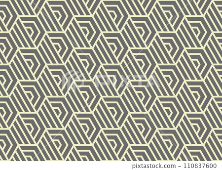 Abstract geometric pattern with stripes, lines. Seamless vector background. Gray and beige ornament. Simple lattice graphic design 110837600
