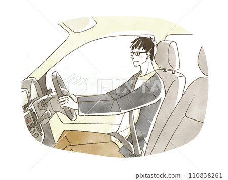 man driving a car man driving a car 110838261