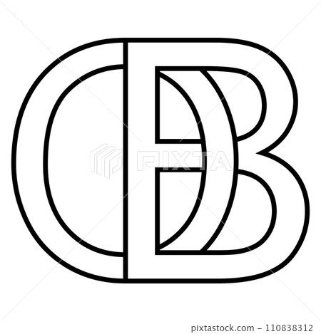 Logo sign ob, bo icon double letters logotype b o - Stock Illustration ...