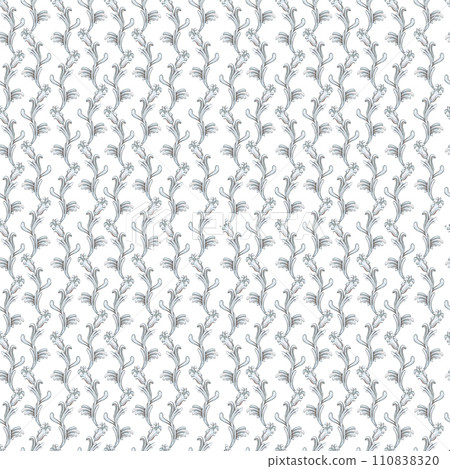 Hand drawn watercolor vintage ornament seamless pattern. Baroque illustration isolated on white background. Can be used for textile, fabric and other printed products. Hand drawn watercolor vintage ornament seamless pattern. Baroque illustration isolated on white background. Can be used for textile, fabric and other printed products. 110838320