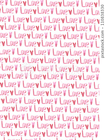 Hand drawn watercolor valentine postcard with love sign and hearts isolated on white background. Can be used for card, poster, cover and other printed products. 110838330