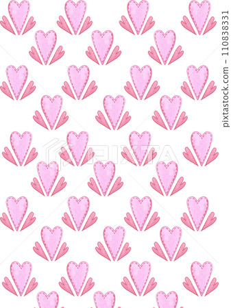 Hand drawn watercolor valentine postcard with hearts composition isolated on white background. Can be used for card, poster, cover and other printed products. 110838331