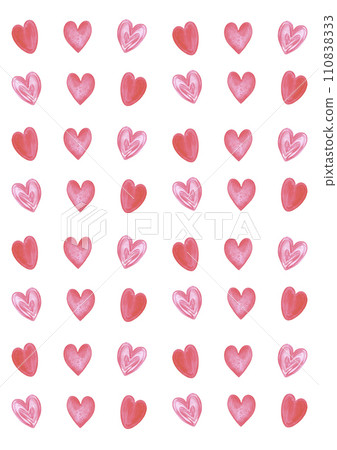 Hand drawn watercolor valentine postcard with hearts isolated on white background. Can be used for card, poster, cover and other printed products. 110838333