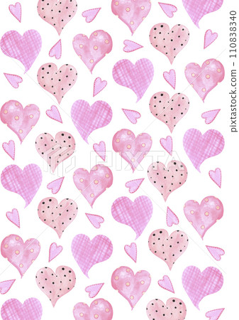 Hand drawn watercolor valentine postcard with hearts isolated on white background. Can be used for card, poster, cover and other printed products. 110838340