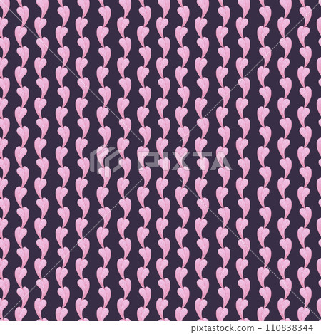 Hand drawn watercolor valentine seamless pattern with hearts isolated on dark background. Can be used for textile, fabric, wrapping paper and other printed products. 110838344