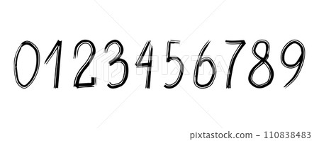 Vector illustration of a collection of numbers. Numbers. Serial numbers. Cartoon figures. 110838483