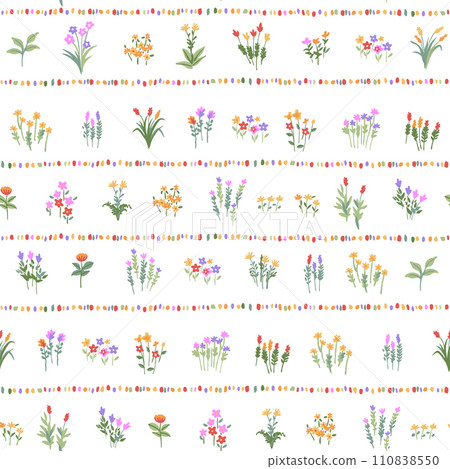 Abstract and cute floral pattern perfect for textiles, 110838550