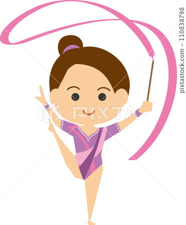 Image illustration of a female rhythmic gymnast 110838798