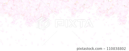 蓬鬆的櫻花水平向量圖 蓬鬆的櫻花水平向量圖 110838802