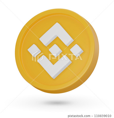 3D coin. Cryptocurrency symbol Binance coin BNB. 3D Vector icon. Illustration isolated on a white background 3D coin. Cryptocurrency symbol Binance coin BNB. 3D Vector icon. Illustration isolated on a white background 110839010