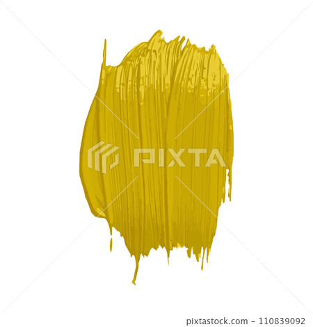 Vector design of acrylic paint texture with golden brush stroke. Design of the name, logo and banner Vector design of acrylic paint texture with golden brush stroke. Design of the name, logo and banner 110839092