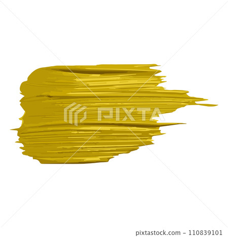Vector design of acrylic paint texture with golden brush stroke. Design of the name, logo and banner Vector design of acrylic paint texture with golden brush stroke. Design of the name, logo and banner 110839101