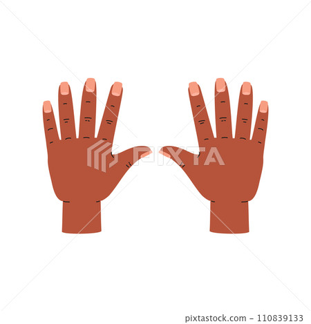 Hand gesture showing number ten. Counting with hand fingers method. Hand gesture showing number ten. Counting with hand fingers method. 110839133