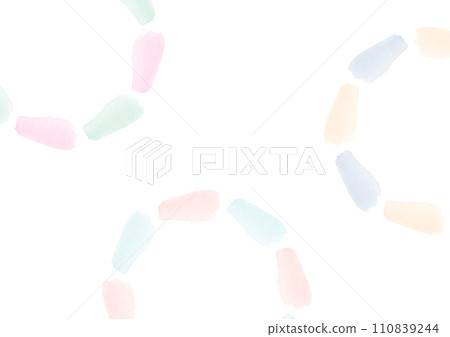 Background material with colorful watercolor dots arranged in a circle Background material with colorful watercolor dots arranged in a circle 110839244
