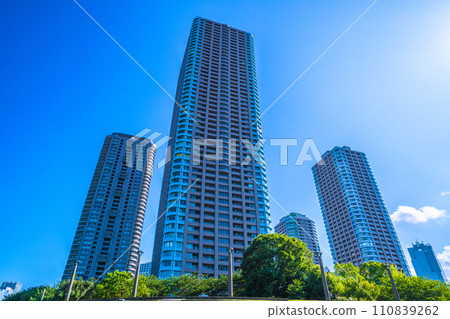日本東京城市景觀,俯瞰大川端河城21等=2020年8月5日 日本東京城市景觀,俯瞰大川端河城21等=2020年8月5日 110839262