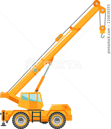 Mobile Crane Icon in Flat Style. Vector Illustration Mobile Crane Icon in Flat Style. Vector Illustration 110839355