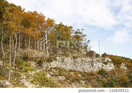 Kanonji Castle stone wall blue sky Kanonji Castle stone wall blue sky 110839521