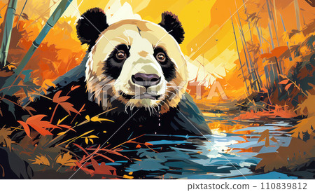 Oil painting giant chinese panda 110839812