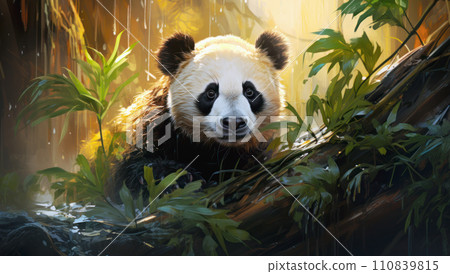 Oil painting giant chinese panda 110839815