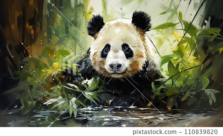 Oil painting giant chinese panda 110839820