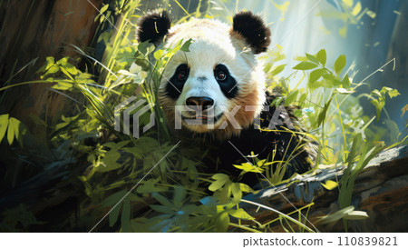 Oil painting giant chinese panda 110839821