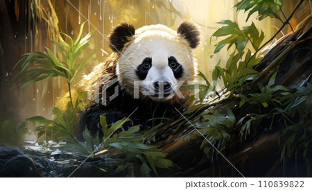 Oil painting giant chinese panda 110839822