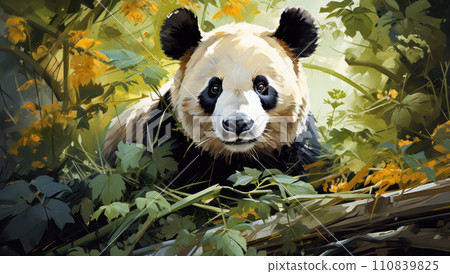 Oil painting giant chinese panda 110839825