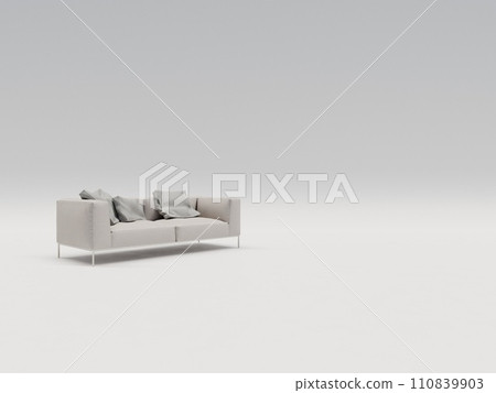 [3DCG] Sofa and cushion with horizontal background 110839903