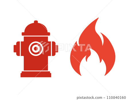 消防栓火焰圖標 110840160