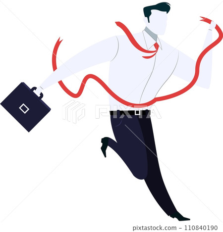 Businessman crossing finish line vector flat icon 110840190