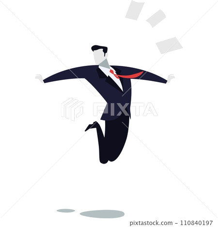 Happy tax free businessman vector icon isolated Happy tax free businessman vector icon isolated 110840197