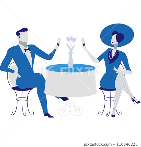 Man and woman romantic date vector icon Man and woman romantic date vector icon 110840223