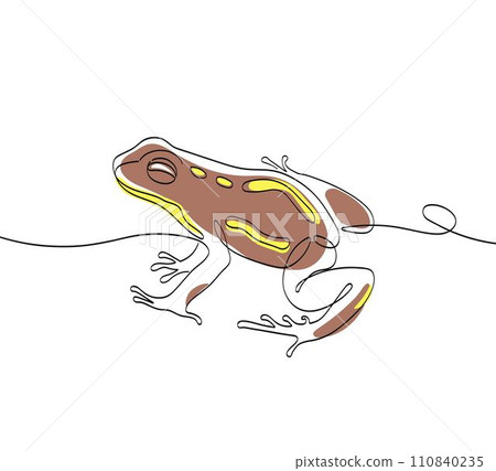 Continuous one line drawing tree frog. Minimalist black linear sketch isolated on white background. Continuous one line drawing tree frog. Minimalist black linear sketch isolated on white background. 110840235