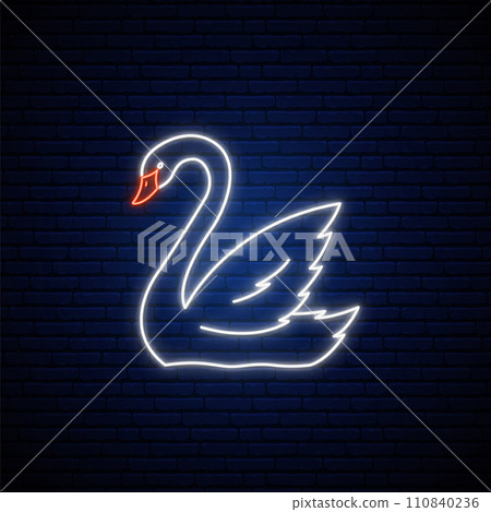Neon Swan icon. Neon Swan icon. 110840236