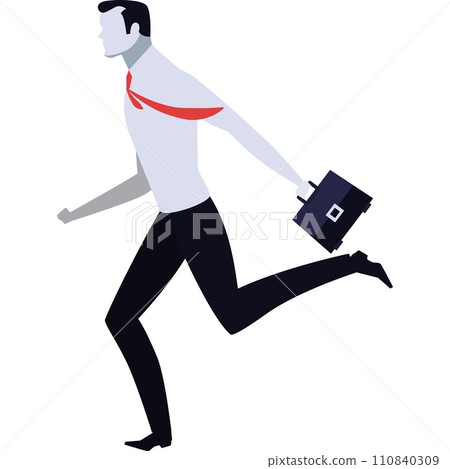 Vector employee flat busy businessman late icon 110840309