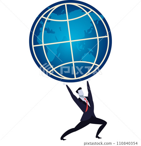 Businessman carry heavy earth planet vector icon Businessman carry heavy earth planet vector icon 110840354