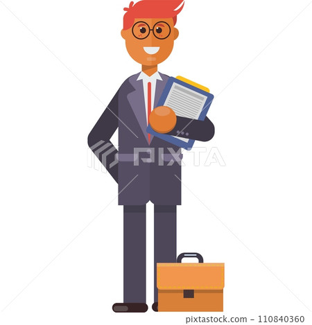 Business man character icon office guy vector Business man character icon office guy vector 110840360