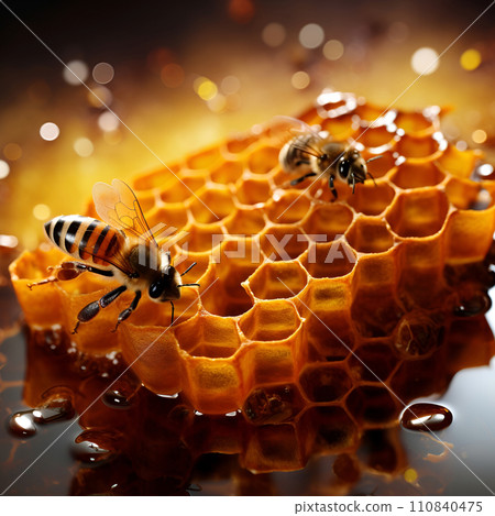 Bees on honeycomb Bees on honeycomb 110840475