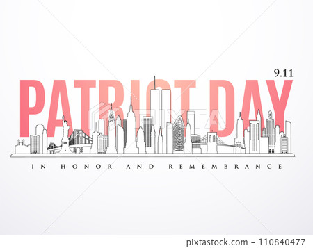 911 New York. Patriot Day anniversary banner. 911 New York. Patriot Day anniversary banner. 110840477