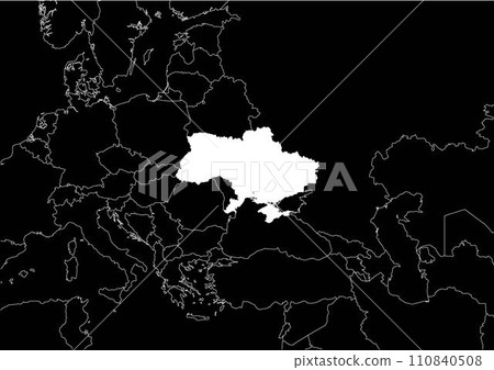 Ukraine map europe black background Ukraine map europe black background 110840508