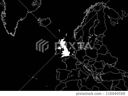 Unite Kingdom map europe black background Unite Kingdom map europe black background 110840509