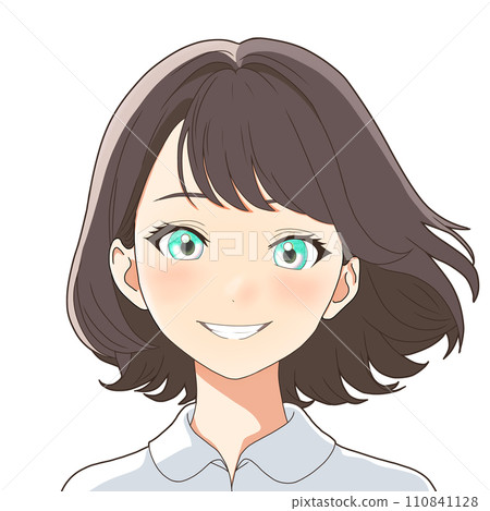 微笑的女性插畫（AI生成圖像） 110841128
