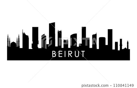 Beirut skyline silhouette. 110841149