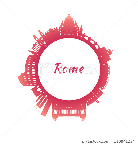 Rome skyline with colorful buildings. 110841254