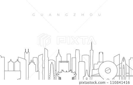 Outline Guangzhou skyline.  110841416