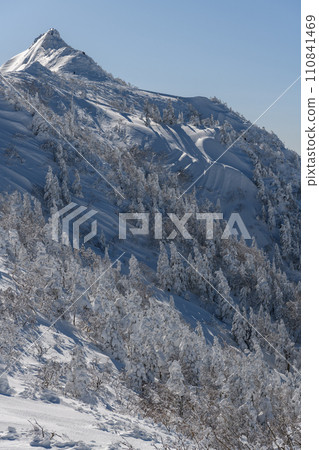 從劍峰山到釜村山的山路看到冬天的劍峰山 從劍峰山到釜村山的山路看到冬天的劍峰山 110841469