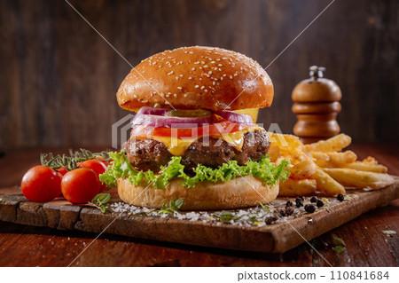 美味的漢堡包 110841684