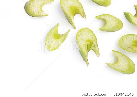 Banana leaf stalk cut slices Banana leaf stalk cut slices 110842146